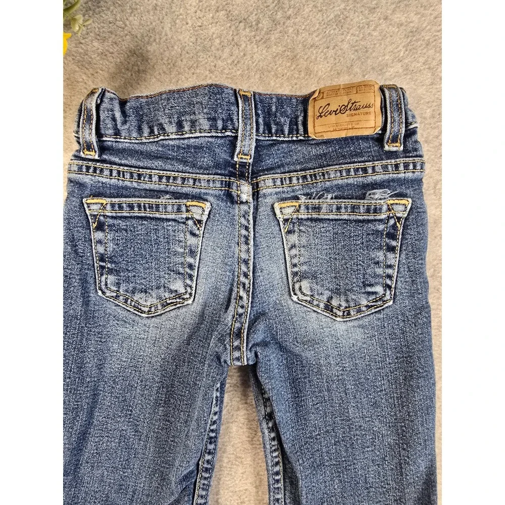 Y2K Levi Strauss Signature Girls 5 Regular Flare Jeans Blue Denim Stretch